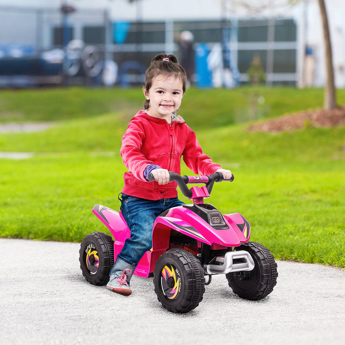 Quad électrique pour enfants 18-36 mois véhicule à batterie 6V avec marche avant et arrière 72 x 40 x 45,5 cm rose