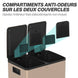 Poubelle de cuisine 2 compartiments de 2 x 28L, acier inoxydable, couvercle à fermeture douce, 45,8x36x67,6cm, or Aosom