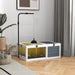 Maison enclos cage pour petit animal tortue avec 2 espaces support de lampe réglable 81 x 48 x 31,5 cm gris Aosom