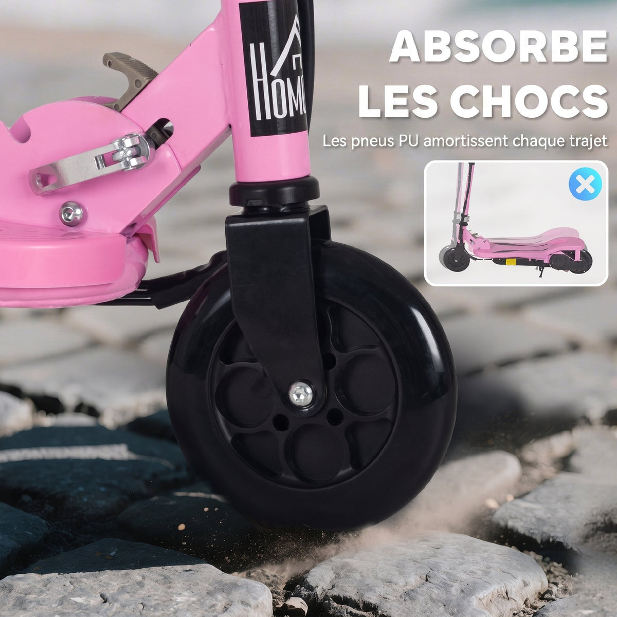 Trottinette électrique pliante pour enfant de 7+ans, 120W Vitesse max 12km/h, 75x36x82-93 cm rose