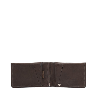 Leather Wallet with Money Clip for AirTag