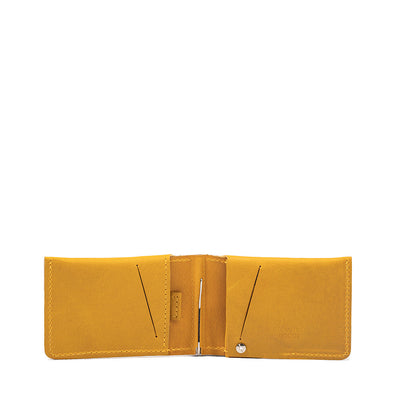 Leather Wallet with Money Clip for AirTag