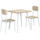Ensemble table à manger carrée 3 pièces avec 2 chaises cuisine salle à manger plateau MDF châssis métal blanc Aosom