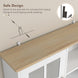 Buffet cuisine, meuble cuisine rangement haut, meuble de rangement avec plan de travail, 3 portes vitrées, 2 Aosom