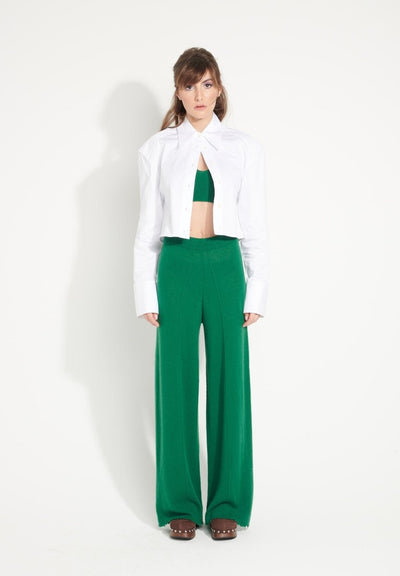 Pantalon femme en cachemire déjaugé vert émeraude - AVA 15