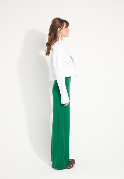 Pantalon femme en cachemire déjaugé vert émeraude - AVA 15
