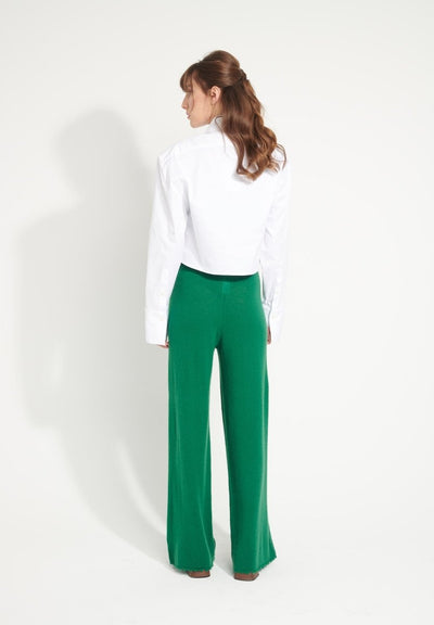 Pantalon femme en cachemire déjaugé vert émeraude - AVA 15