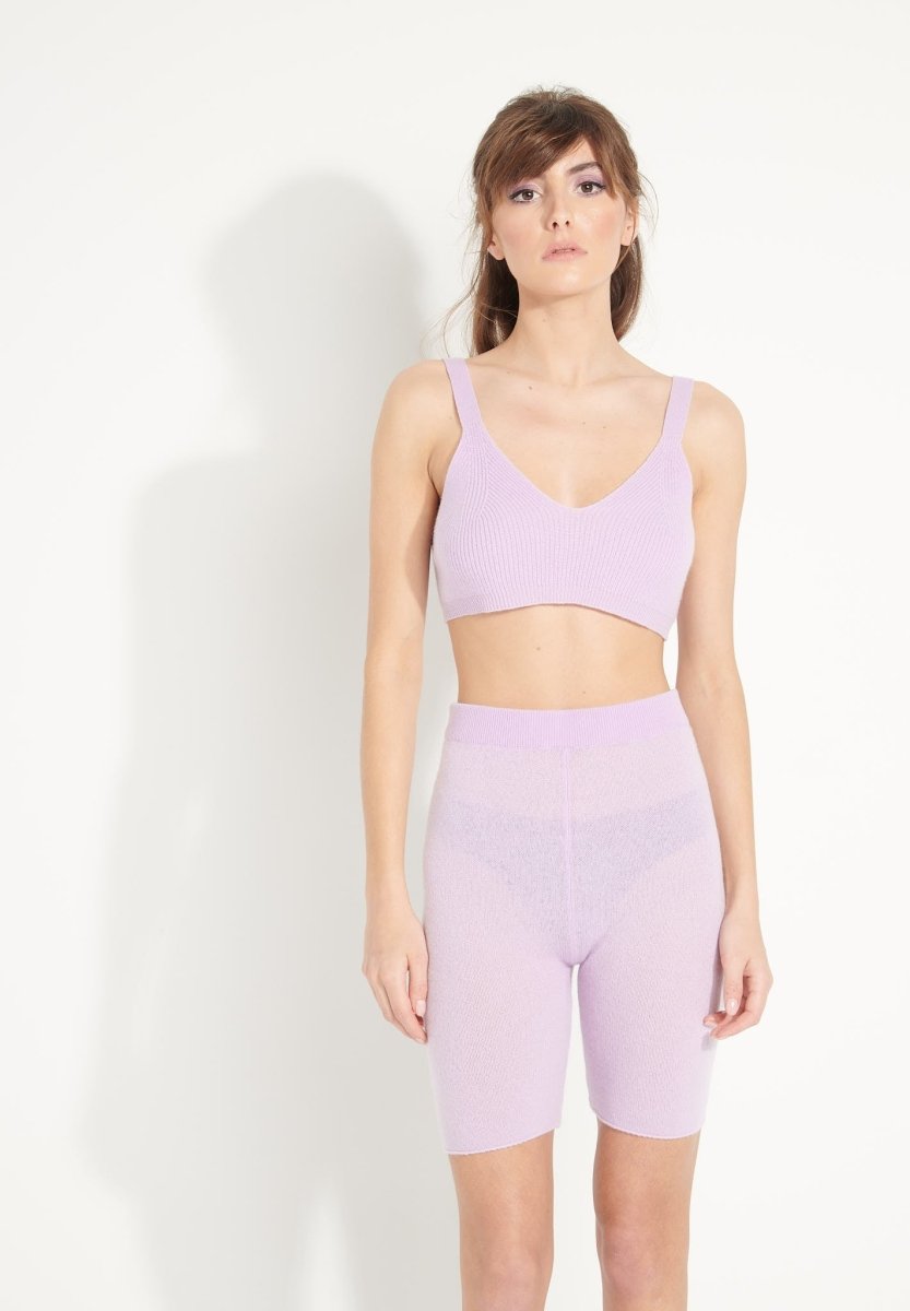 Brassière femme en cachemire lilas - AVA 7