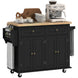 Desserte ilôt de cuisine multi rangements 2 tiroirs 2 placard 2 portes avec étagère range-bouteille Aosom