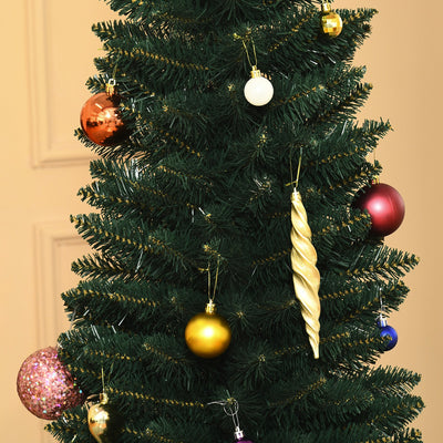 Sapin de Noël artificiel 180 cm, arbre de Noël slim avec 380 pointes de branche, support en métal pliable, vert