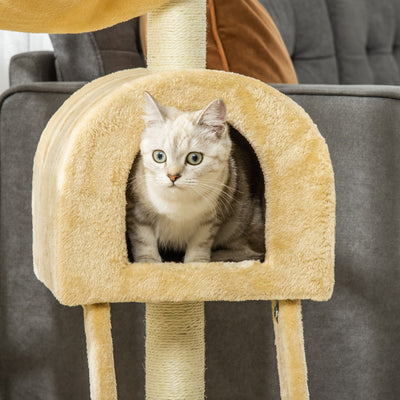 Arbre à chat griffoir arbre à grimper stable à plusieurs niveaux centre d'activités hauteur 98 cm beige