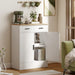 Buffet, meuble de rangement avec 2 portes, 2 tiroirs et étagère réglable, 68,6 x 35 x 90,3 cm, bois naturel et blanc Aosom