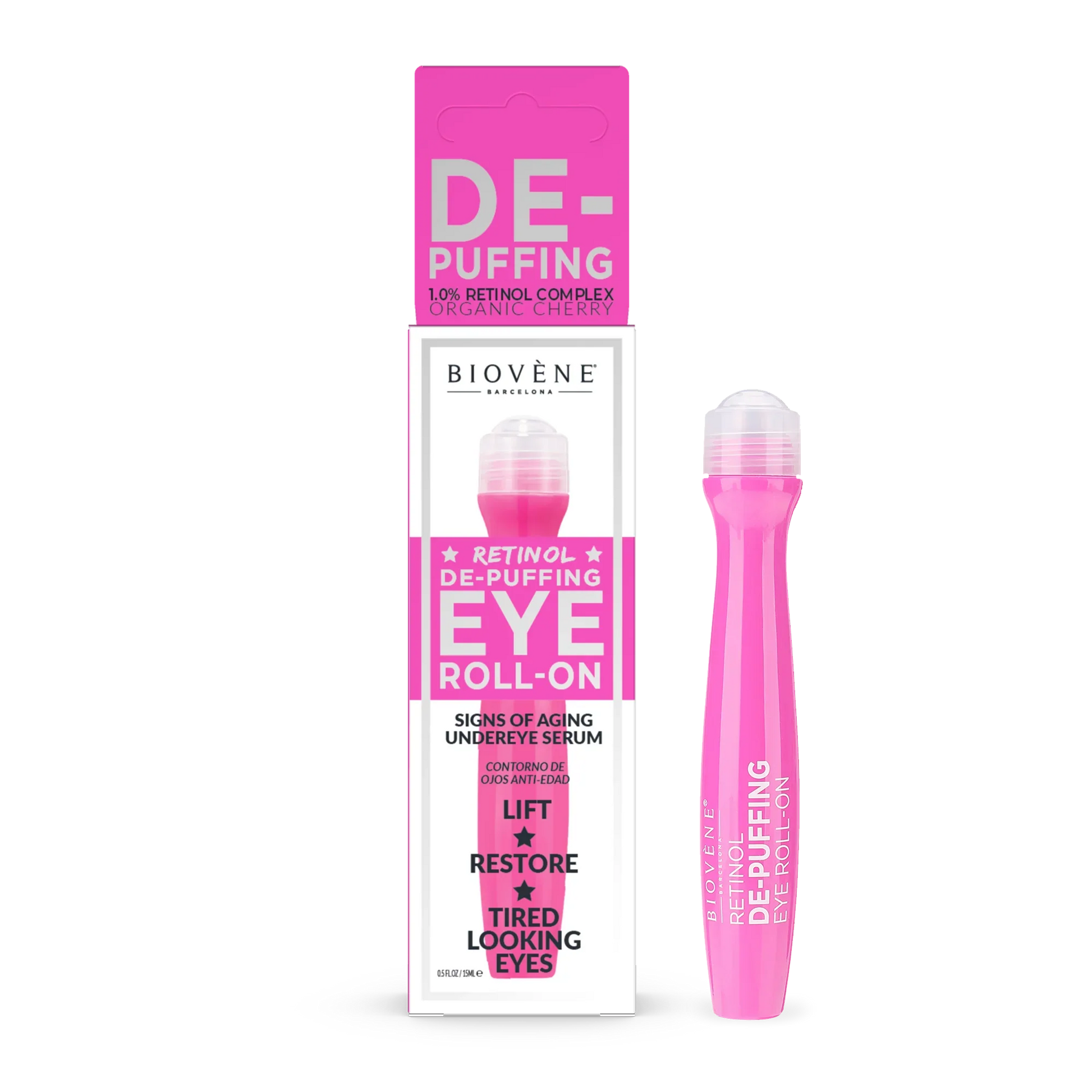 BIOVENE - Sérum Contour des Yeux Roll-On Rétinol De-Puffing