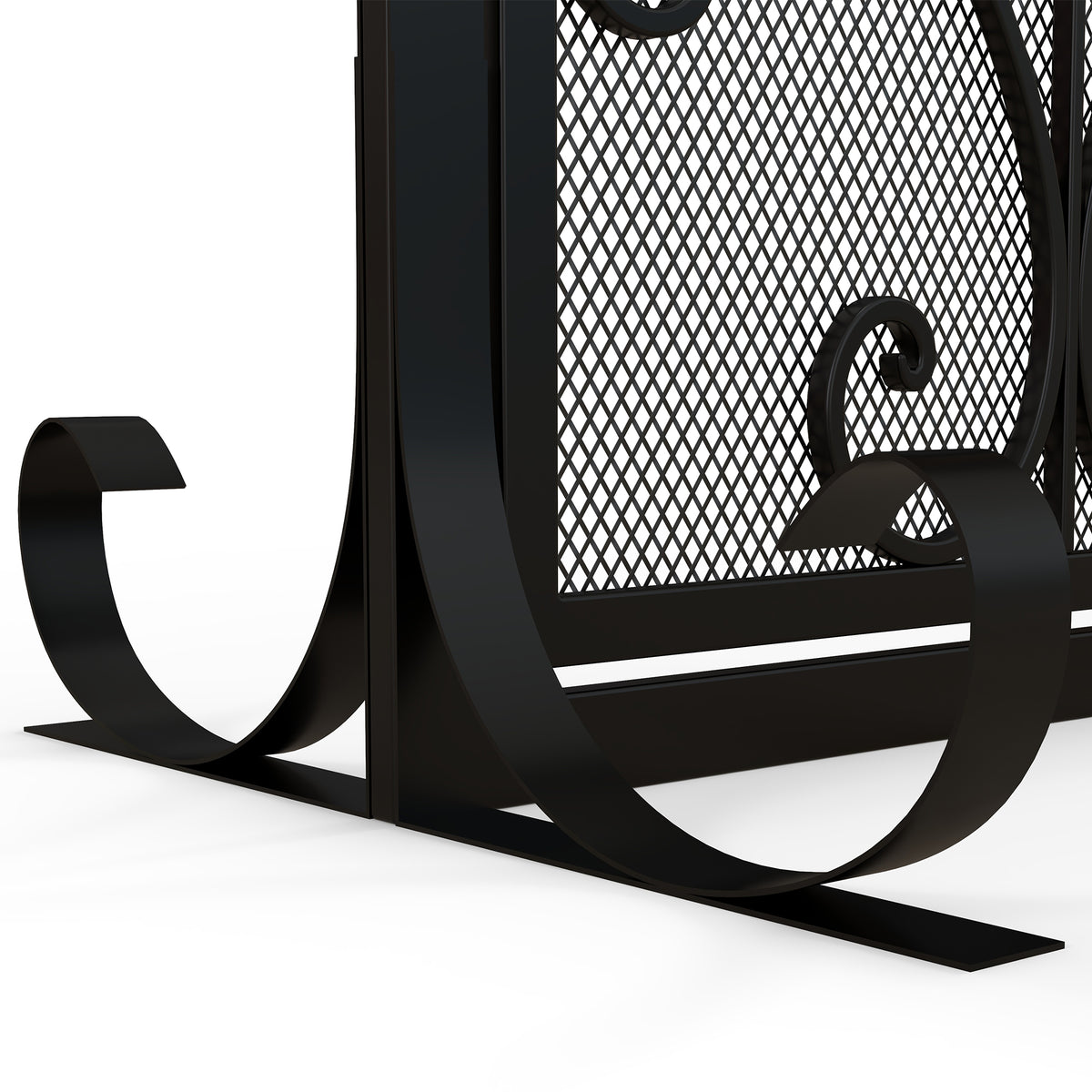 Grille de protection pour cheminée panneau unique en maille d'acier 105 x 40 x 80,5 cm noir