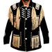 Men's Black Cowboy Western Leather Jacket with Fringes & Beads Riders Republic UK