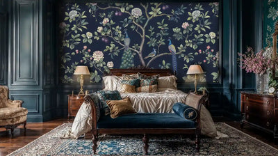 Peacock Garden Botanical Wall Mural