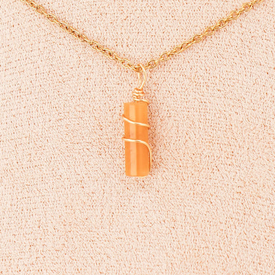 Pendentif | Mini piliers en Jade "Fleurs de prunier"