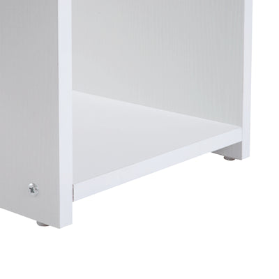 Bureau d'ordinateur, bureau avec rangement, plateau pour clavier et support de moniteur, 80 x 45 x 75 cm, blanc