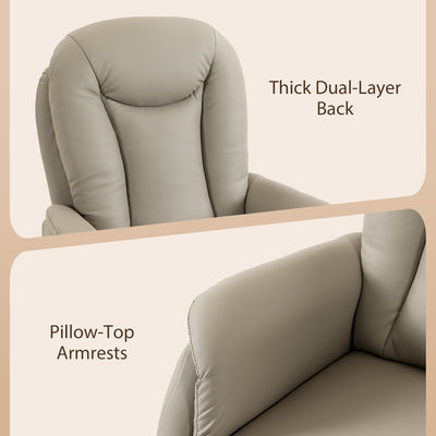 Fauteuil Releveur Électrique Massage Vibration et Chaleur, Fauteuil Relax Électrique en PU, Dossier Inclinable, Gris