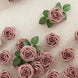 Dusty Rose Artificial Roses Flowers (25pcs) - Real Touch PE Foam, Flexible Wire Stems CAN