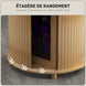 Table basse ronde table de salon en bambou avec rangement caché et porte coulissante, dim. Ø 60 x 45H cm, bois naturel Aosom
