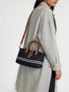 Canvas Leather Trim Mini Tote – Convertible Crossbody Bag Cilela