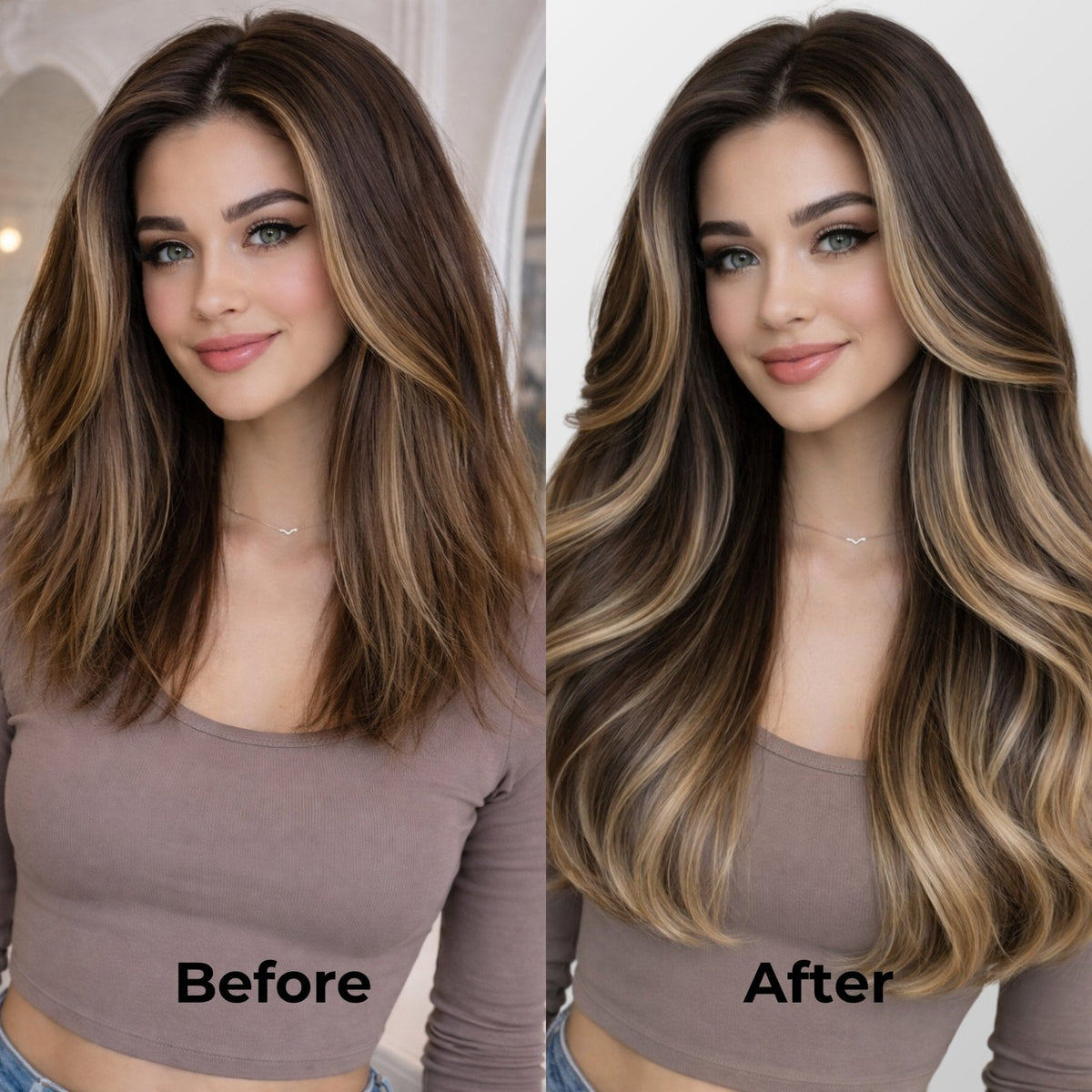 Caramel Blonde Balayage (1A/1A+3Q+9C) Classic Clip-In Hair Extensions (120g-140g)