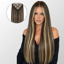 Caramel Blonde Balayage (1A/1A+3Q+9C) Full Clip-In Hair Extensions (180g-220g)