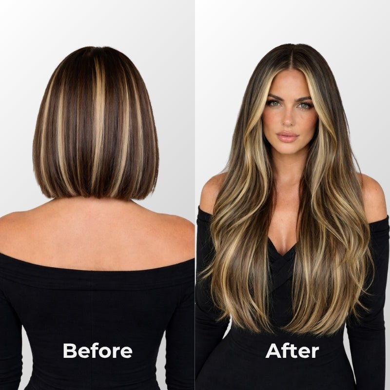 Caramel Blonde Balayage (1A/1A+3Q+9C) Full Clip-In Hair Extensions (180g-220g)