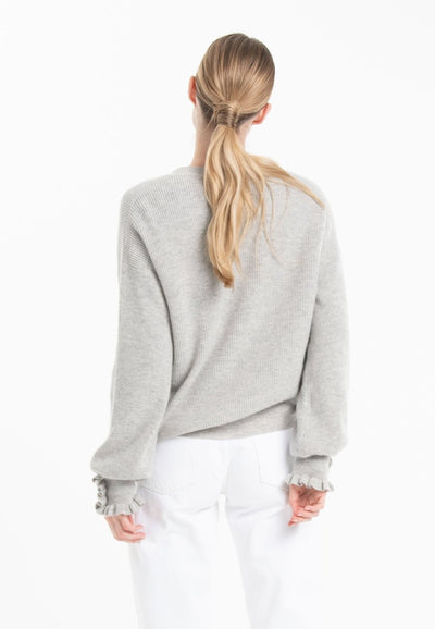 Cardigan col V femme en cachemire & laine gris- KELLY 28