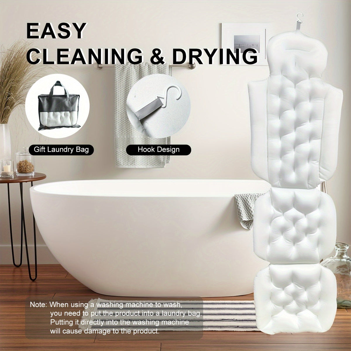 Bath Pillow Mat Neck Back Support