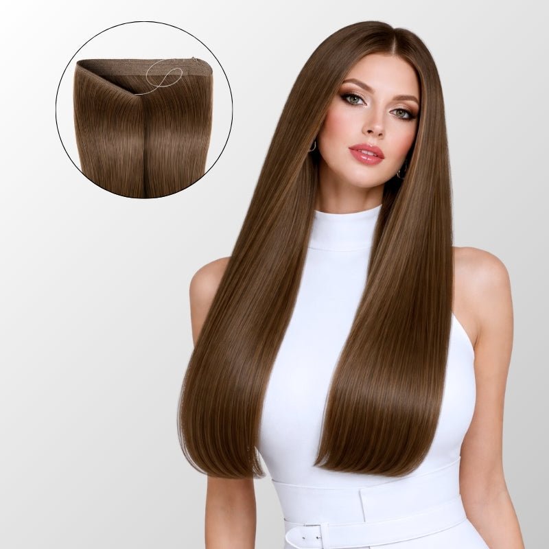 Chocolate Brown (2Q) Halo Hair Extensions (100g-120g)