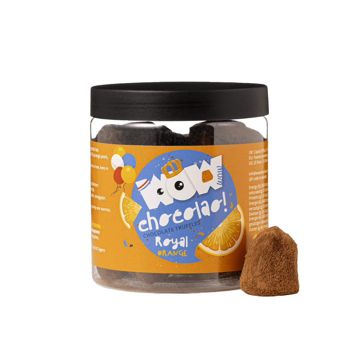 Confit Orange Kings Day Truffles Gift Jar 130g | Royal Orange Chocolate