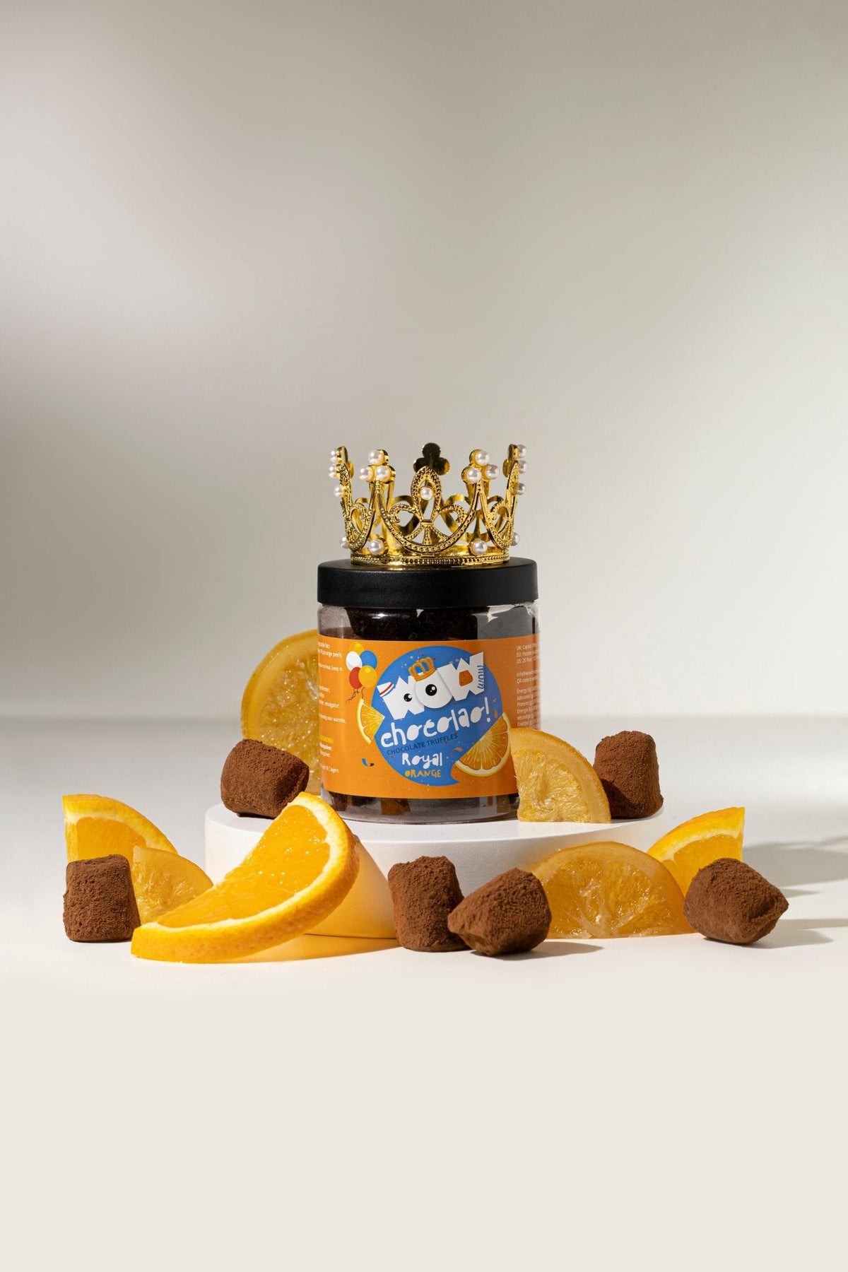 Confit Orange Kings Day Truffles Gift Jar 130g | Royal Orange Chocolate