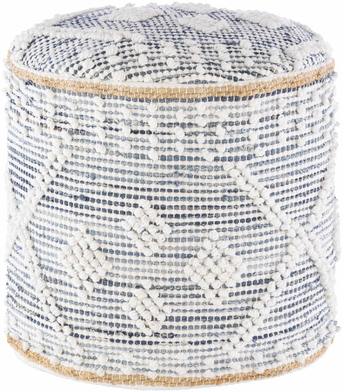 Coombabah Blue and White Cylinder Pouf