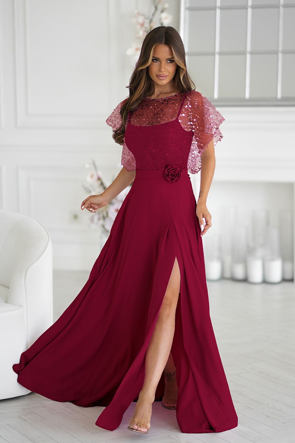 Robe longue model 219685 Bicotone