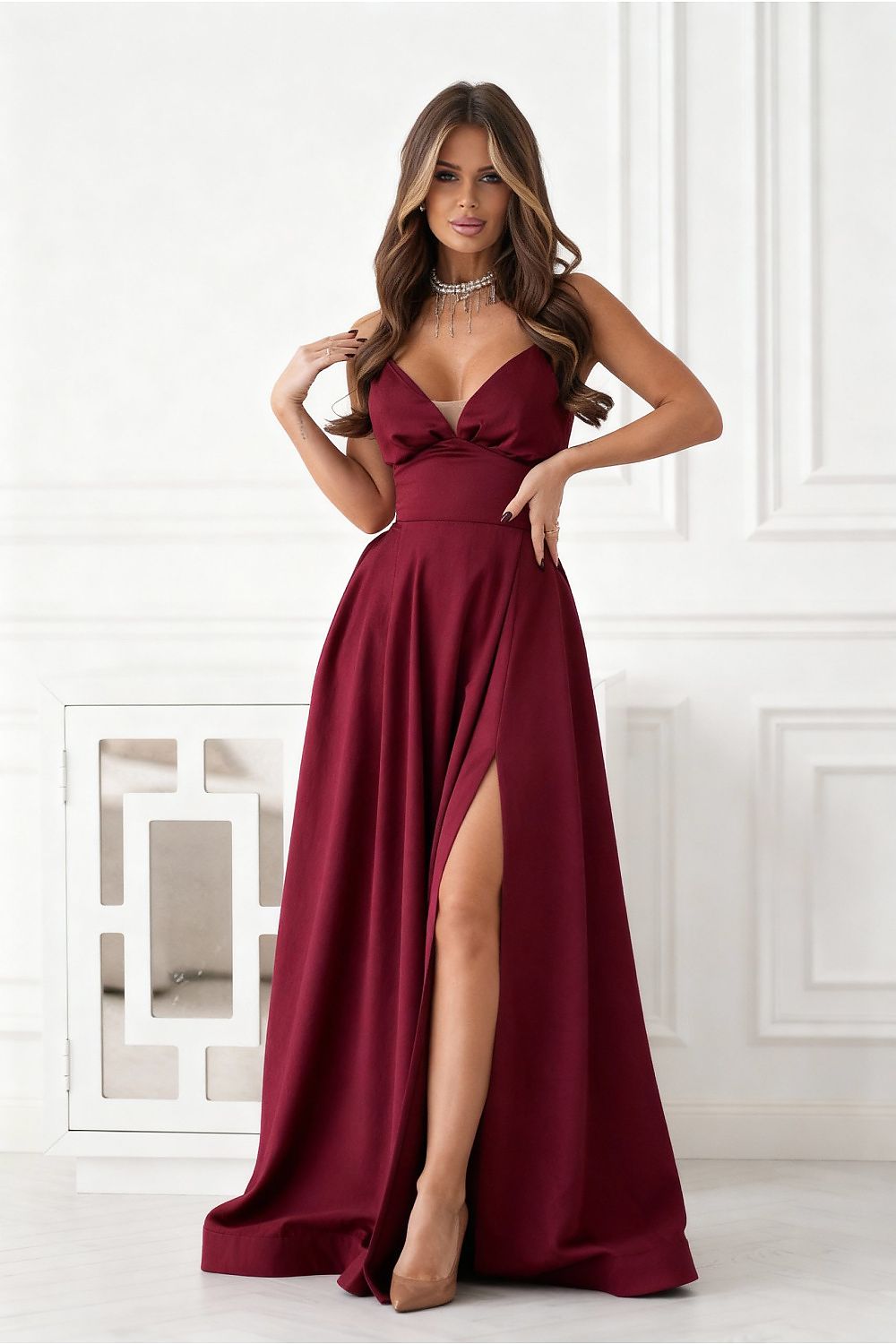 Robe longue model 221607 Bicotone
