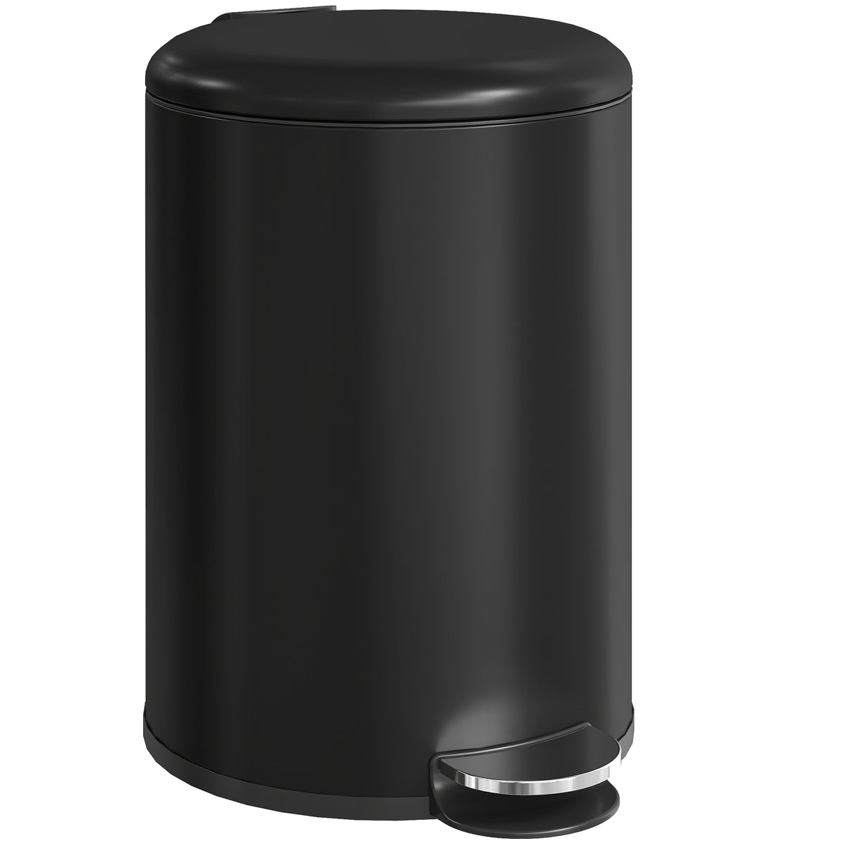 Poubelle de Cuisine 20 L en Métal, Poubelle à Pédale avec Couvercle à Fermeture Douce et Seau Amovible, Noir Aosom