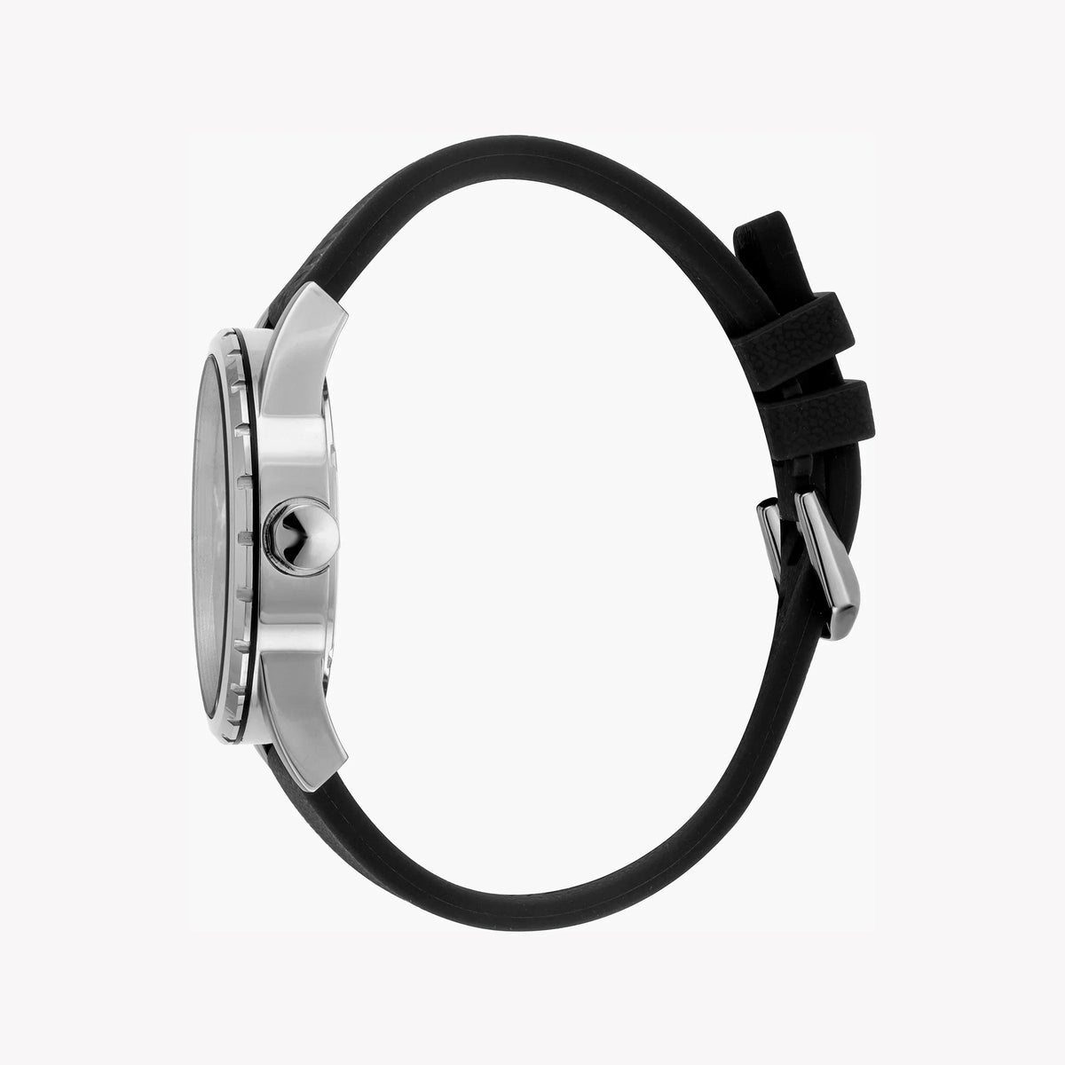 Just Cavalli Men's Silver Dial Watch, Black Silicone | Jc1g082p0015