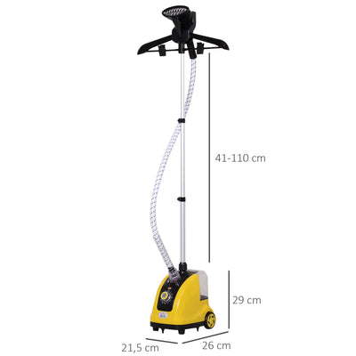 Défroisseur vapeur vertical défroisseur à vêtements 1,4 L 1950 W débit vapeur 32g/min tige telescopique jaune noir