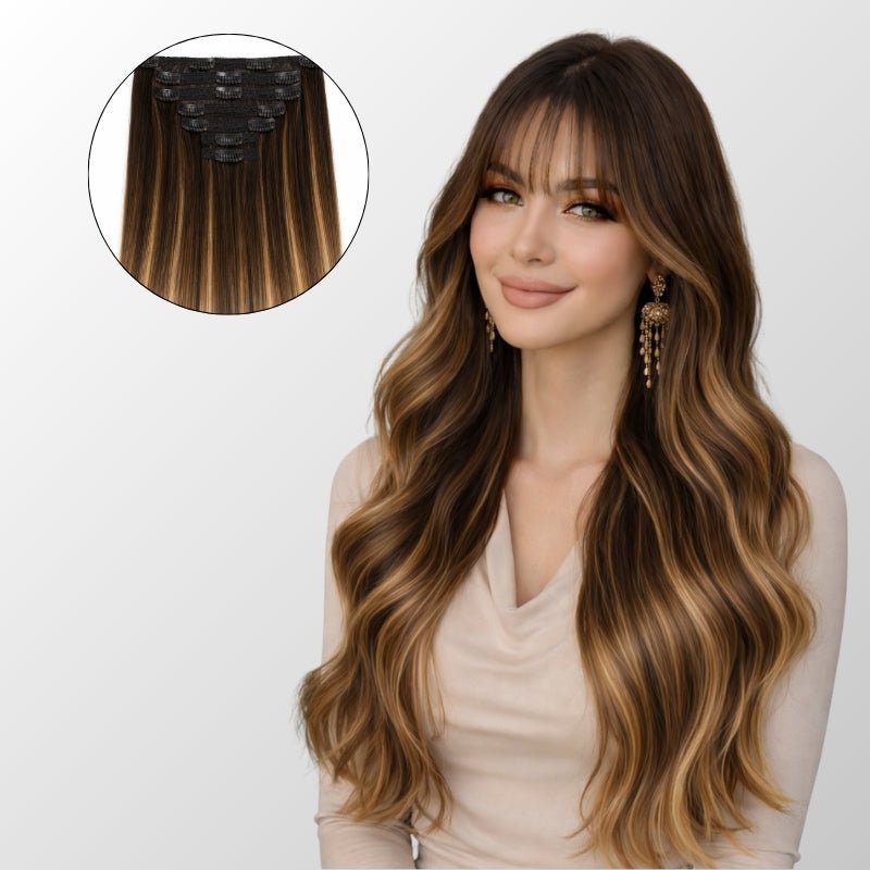 Dark Brown Balayage (2/2+6) Classic Clip-In Hair Extensions (150g-170g)