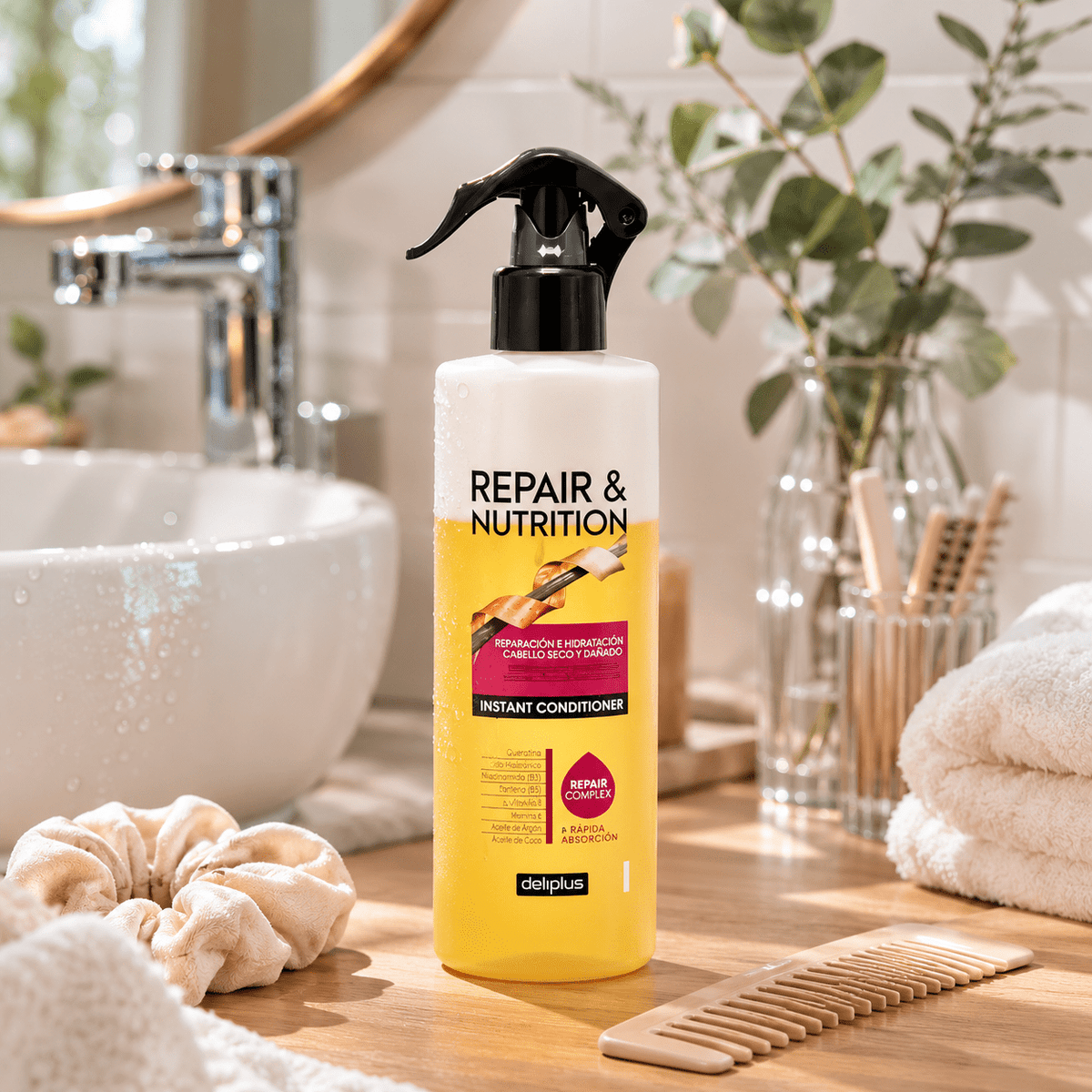 Deliplus - Spray Démêlant Réparateur Sans Rinçage