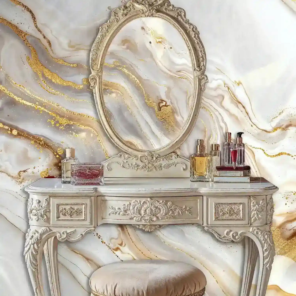 Luxurious Golden Marble Wall Mural