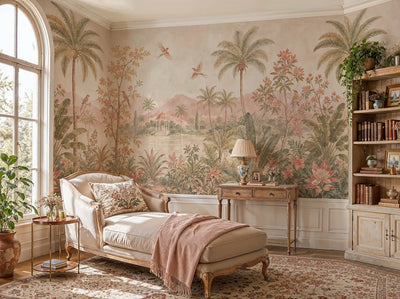 Tropical Garden Pavilion Landscape Wall Mural