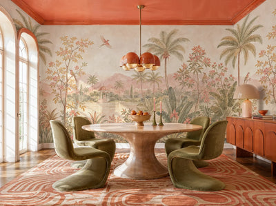 Tropical Garden Pavilion Landscape Wall Mural