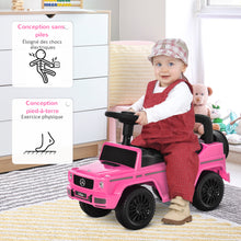 Camion porteur Enfants véhicule à pousser licence Mercedes Benz 12-36 Mois Coffre klaxon phares Rose