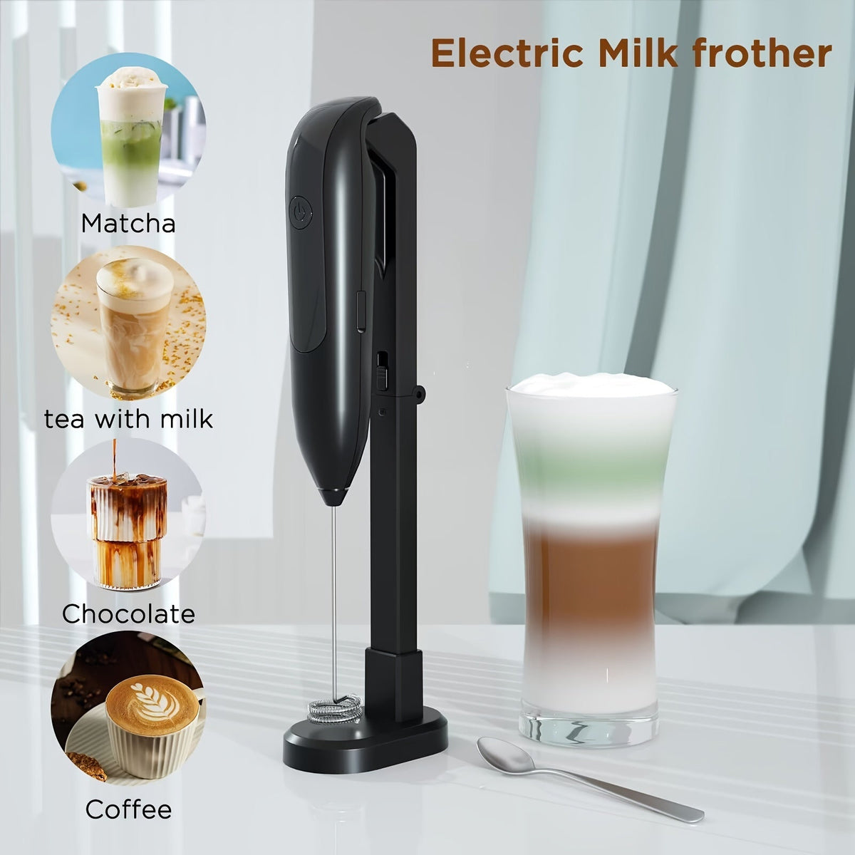 Electric Milk Handheld Coffee Mixer Wand TM