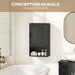 Armoire murale de salle de bain avec porte à lattes, étagère réglable et compartiment ouvert, 40x20x60cm, noir Aosom