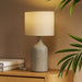 Lampe de Table avec Base en Céramique et Abat-Jour en Lin, Lampe de Chevet Rétro avec Culot E27, Blanc et Sable Aosom