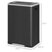 Poubelle de cuisine 2 compartiments de 2 x 20L, poubelle avec pédale, couvercle à fermeture douce 40 x 34,8 x 59 cm noir Aosom